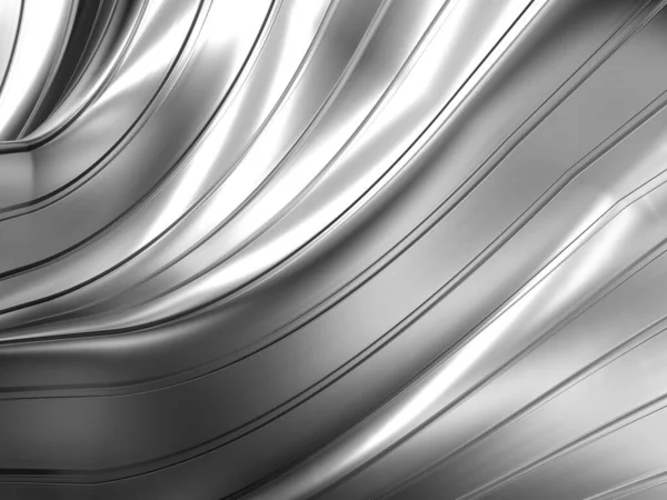 Metallic Abstract Steel Stripe Pattern Background Rendering — Stock fotografie