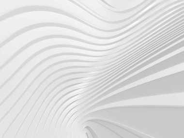 White stripe waves pattern futuristic background. 3d rendering