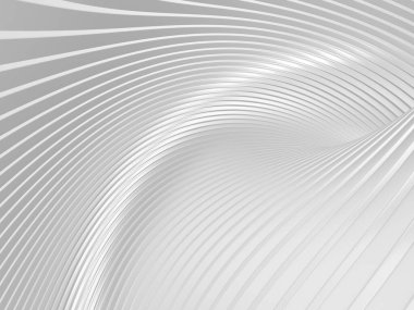 White stripe waves pattern futuristic background. 3d rendering
