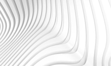 White stripe waves pattern futuristic background. 3d rendering