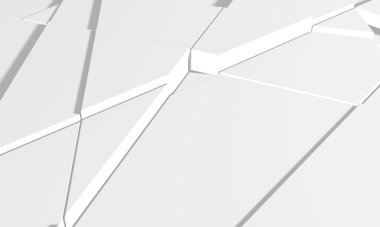 Beyaz Geometrik Poligon Soyut Arkaplan. 3d Hazırlama