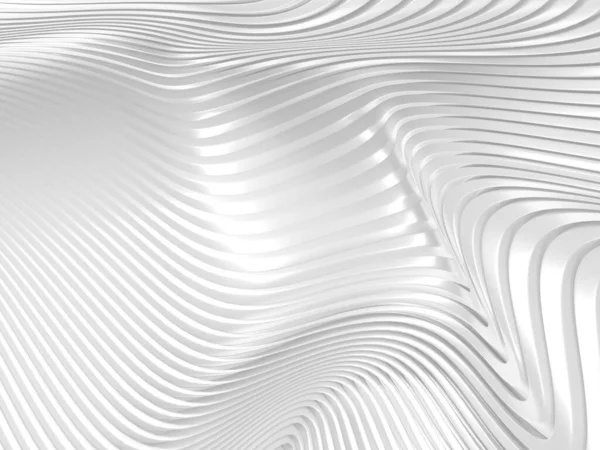 White Stripe Waves Pattern Futuristic Background Rendering — Φωτογραφία Αρχείου