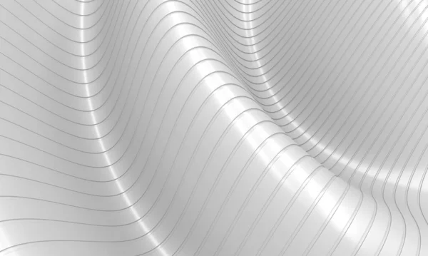 White Stripe Waves Pattern Futuristic Background Rendering — ストック写真