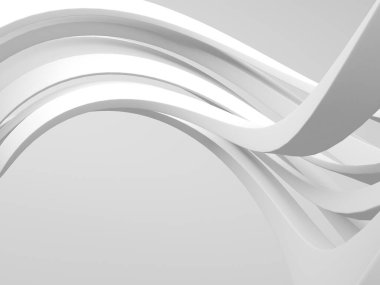 Beyaz soyut sıvı dalgalı arka plan. 3d resimleme