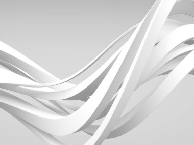 Beyaz soyut sıvı dalgalı arka plan. 3d resimleme