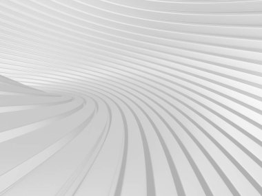 White stripe waves pattern futuristic background. 3d rendering