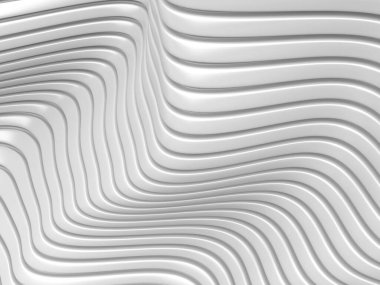White stripe waves pattern futuristic background. 3d rendering