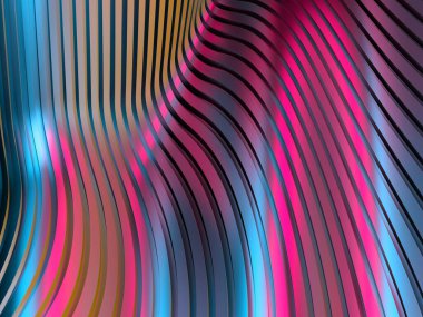 Colorful abstract background.. Wavy stripes design template. 3d rendering