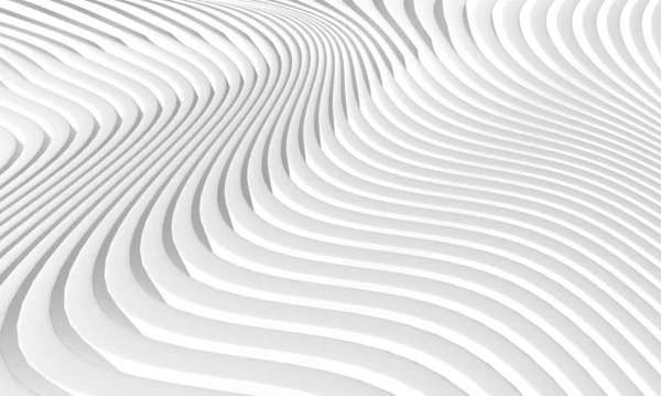 White Stripe Waves Pattern Futuristic Background Rendering — Stock Photo, Image