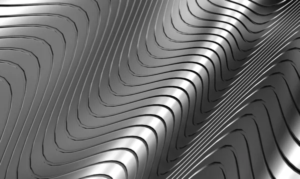 Abstract Dark Silver Metallic Shiny Background Render — 图库照片