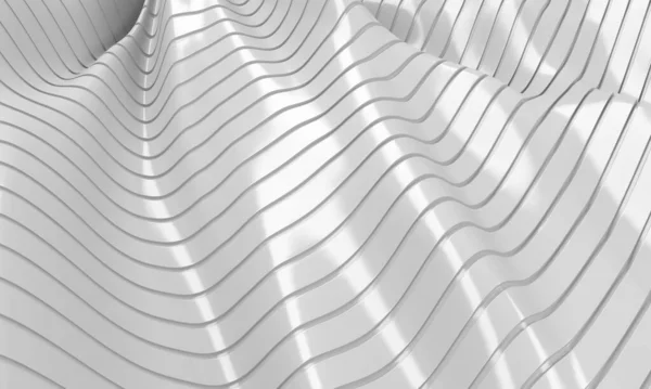 White Stripe Waves Pattern Futuristic Background Rendering — Foto de Stock