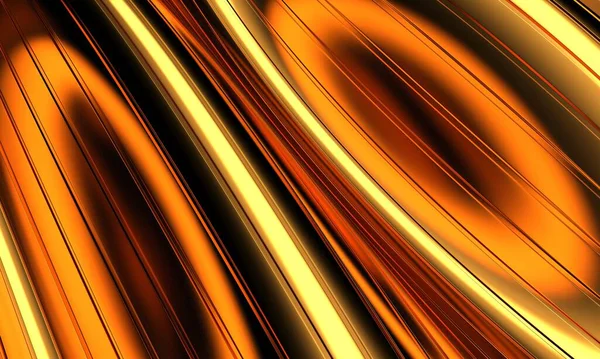 Gold Stripes Wavy Bright Background Abstract Luxurious Wallpaper Rendering — Stock Photo, Image