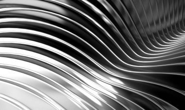 Metallic abstract steel stripe pattern background. 3d rendering