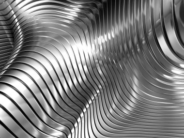 Metallic abstract steel stripe pattern background. 3d rendering