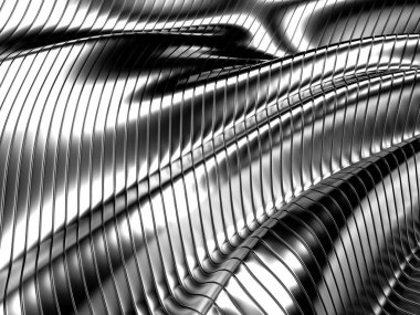 Metallic abstract steel stripe pattern background. 3d rendering
