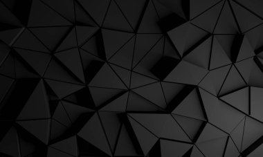 Karanlık Kaotik Poligon Yüzey Arkaplanı. 3d Görüntüleme