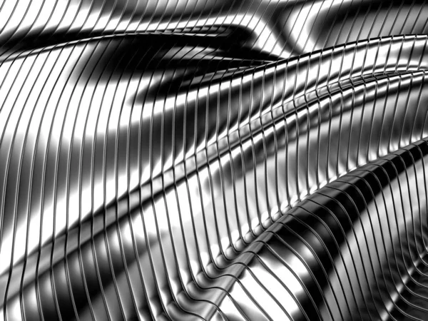 Metallic Abstract Steel Stripe Pattern Background Rendering — Stockfoto