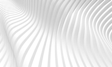 White stripe waves pattern futuristic background. 3d rendering