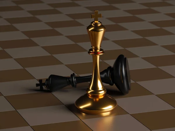 Chess King Business Concept Leader Success Rendering — 图库照片