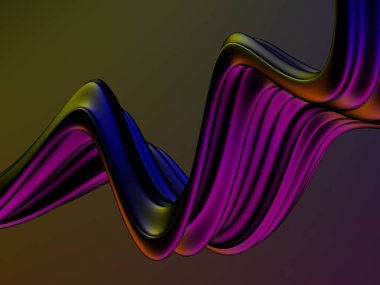 Renkli sıvı metalik dalgalı arka plan. 3d resimleme