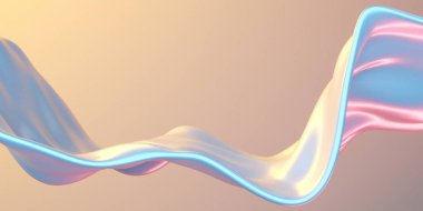 Renkli sıvı metalik dalgalı arka plan. 3d resimleme