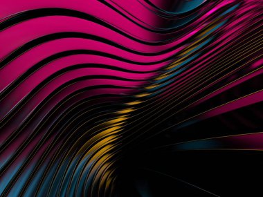 Colorful abstract background.. Wavy stripes design template. 3d rendering