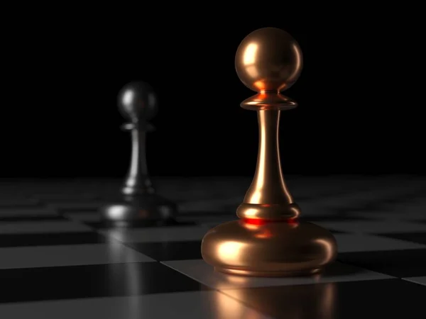 Chess Pawn Outstanding Leadership Concept Competitive Andvantage Rendering — Stockfoto