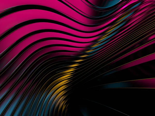 Colorful Abstract Background Wavy Stripes Design Template Rendering — 图库照片