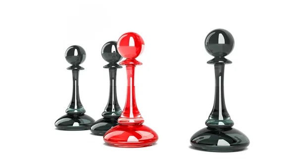 Chess Pawn Outstanding Leadership Concept Competitive Andvantage Rendering — Stock fotografie