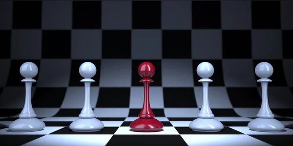 Winning Chess Pawn Concept Beat Competitors Think Different Concept Rendering — Stockfoto
