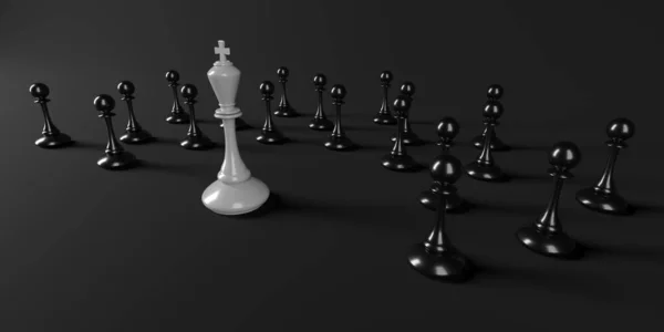 Chess King Winning Business Concept Leadership Strategy Game Rendering — Stok fotoğraf