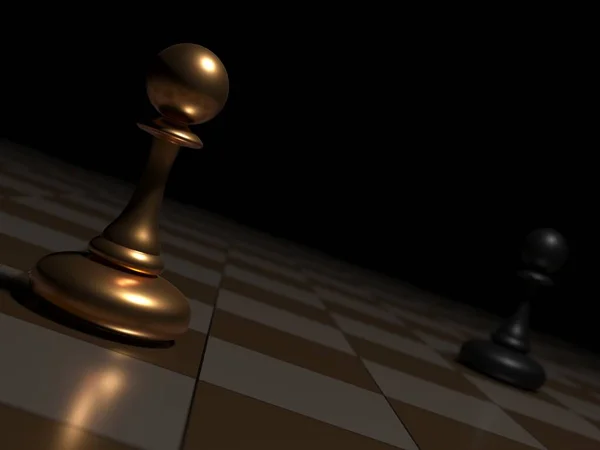 Winning Chess Pawn Concept Beat Competitors Think Different Concept Rendering — Stockfoto