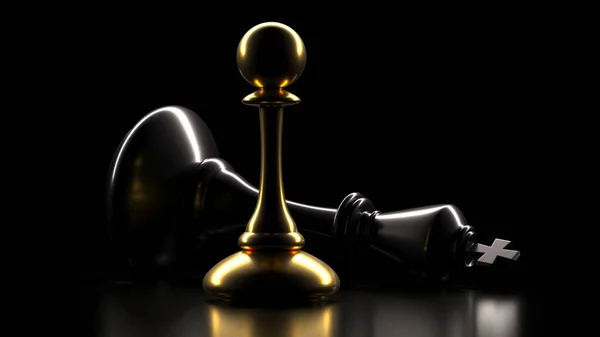 Winning Chess Pawn Concept Beat Competitors Think Different Concept Rendering — Stock fotografie