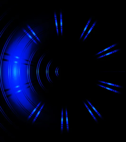 Lumière néon cercle bleu Fond abstrait — Photo