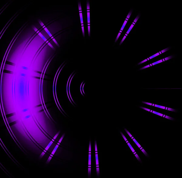 紫色の円のネオンの光の抽象的な背景 — ストック写真