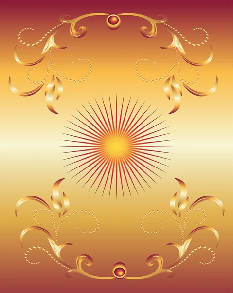 黄金の飾りのベクトルの背景 — ストックベクタ