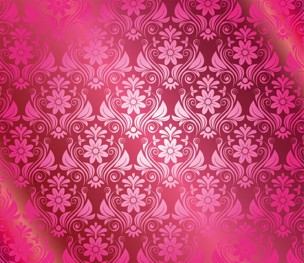 花の要素とヴィンテージのピンクの背景 — ストックベクタ