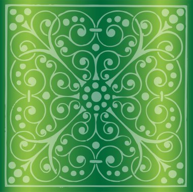 Yeşil arka planda çiçek deseni