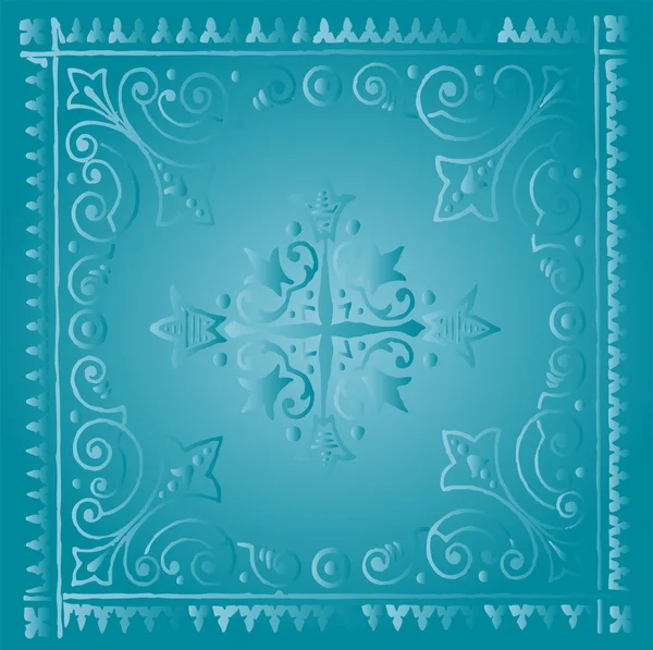 Hermoso fondo floral azul claro vintage — Vector de stock