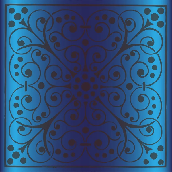 Vector de fondo azul floral vintage de lujo — Vector de stock
