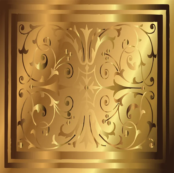 Abstraktes Kupfer Gold Hintergrund der eleganten Vintage-floralen — Stockvektor
