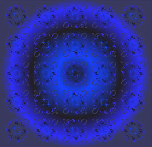 Vackra cirkel mörkblå blommor bakgrund — Stock vektor