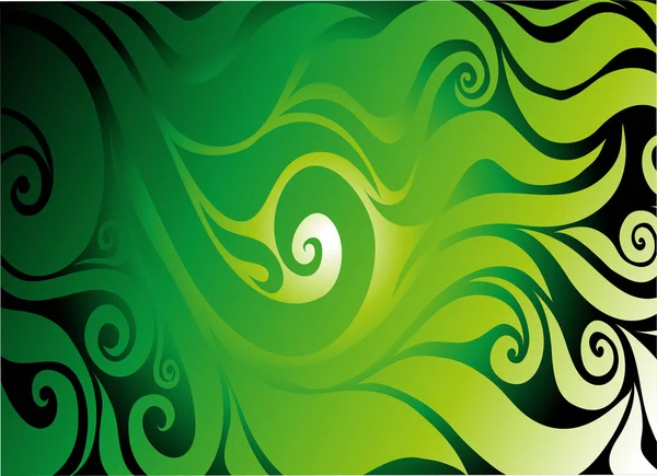 Verde sin costuras sobre fondo oscuro con patrones abstractos — Vector de stock