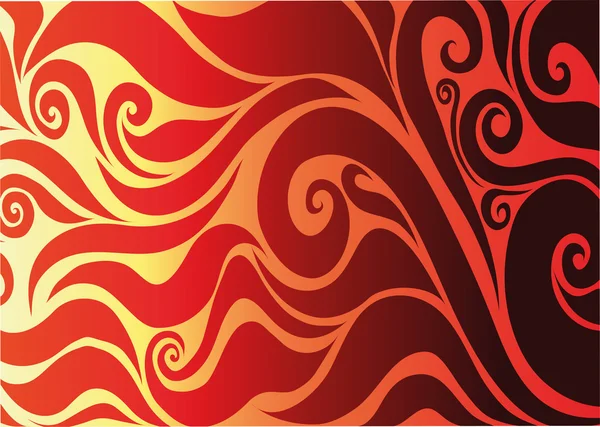 Amarillo sin costura sobre fondo rojo con patrones abstractos — Vector de stock