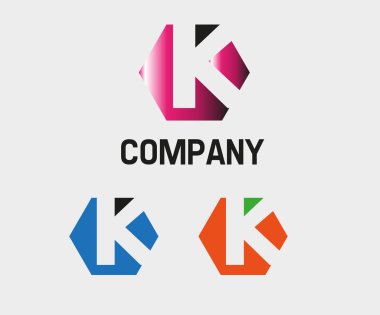 k logo k harfi simge vektör