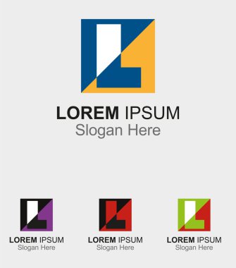 mektup l logosu ile kare simgesi