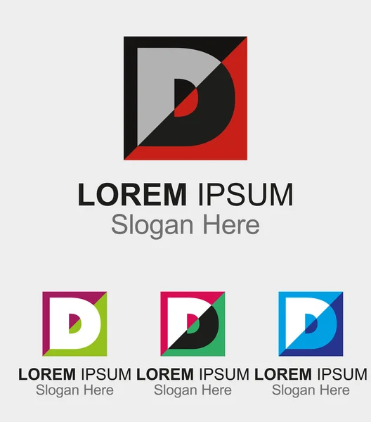 Písmeno d logo design vzorku ikonu — Stockový vektor