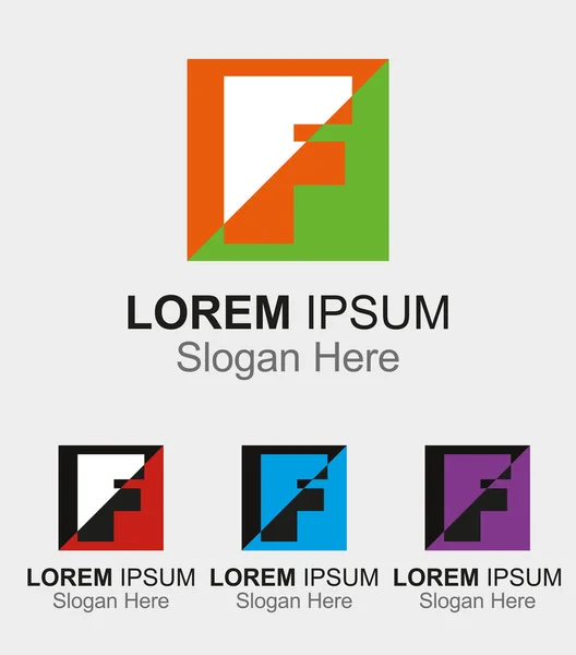 Písmeno f logo design vzorku ikona — Stockový vektor