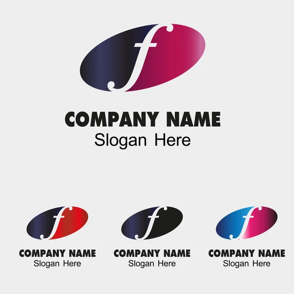 Mal for utforming av bokstaven F-logo – stockvektor