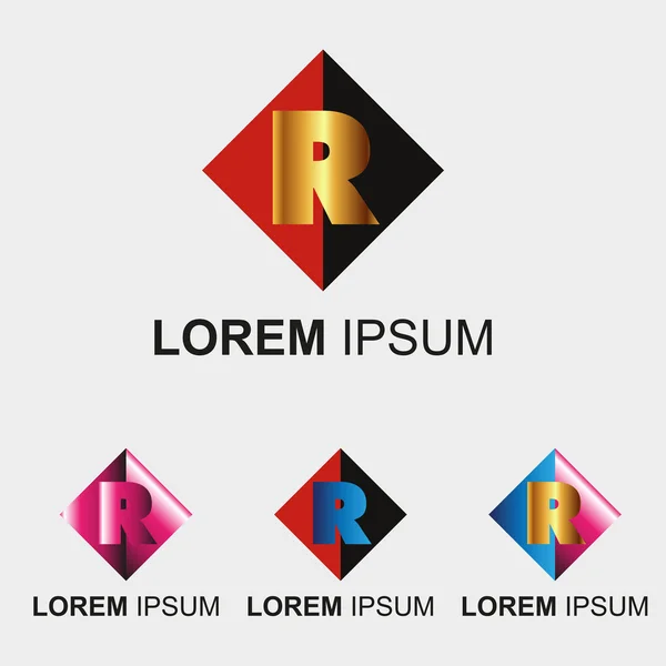 Písmeno r logo design vzorku ikona — Stockový vektor